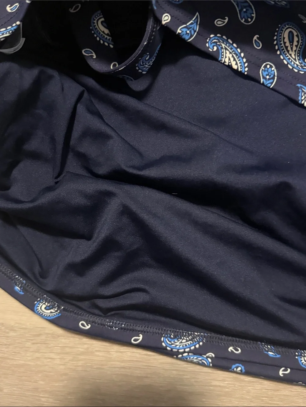Lands'‎ End Navy Paisley Tankini Top